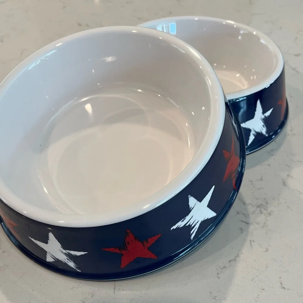 Set of 2 matching large dog bowls